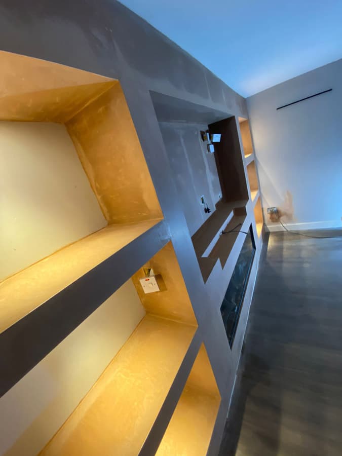 Finished modern plastering project